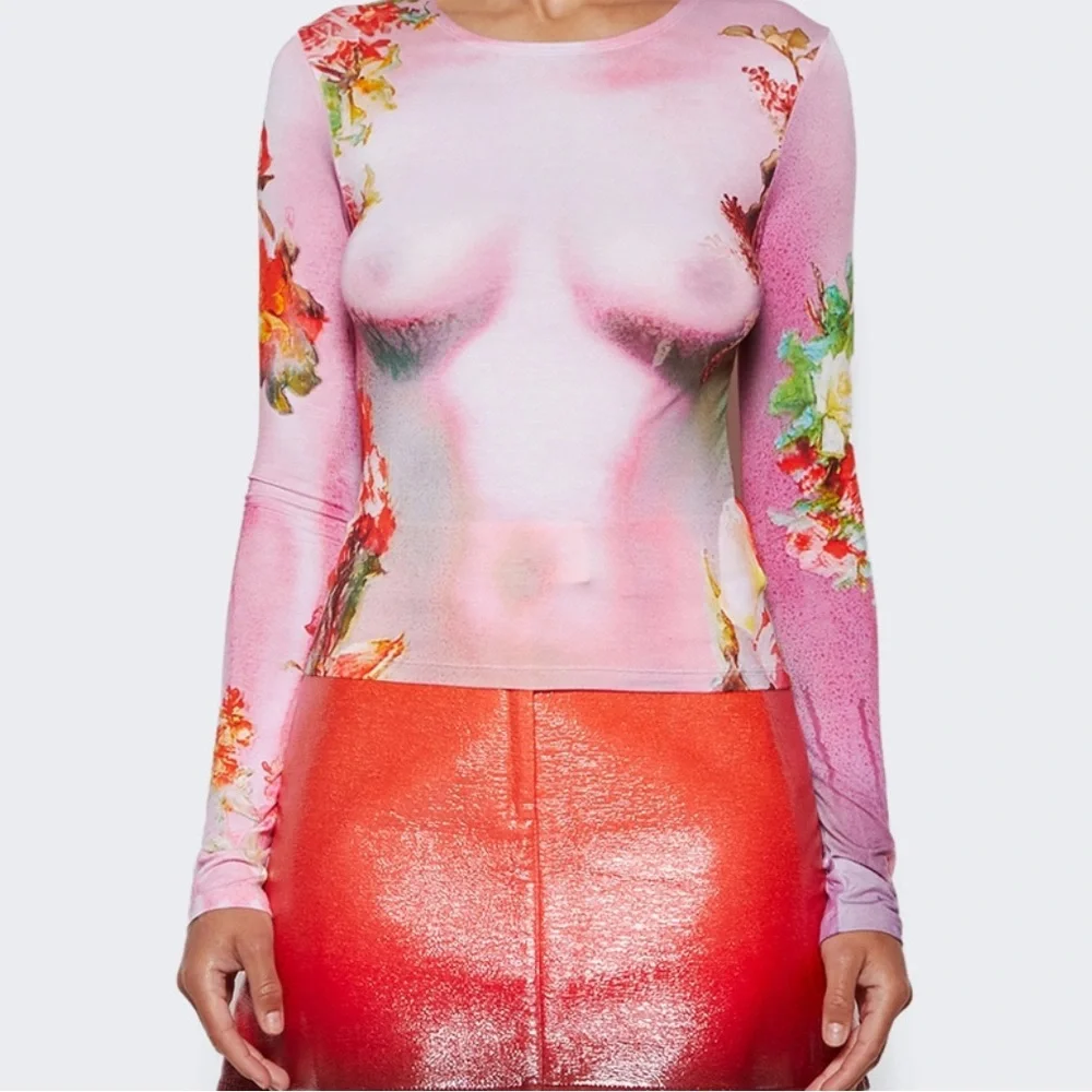 Floral Long Sleeve Top - Pink and Pants - Picture 2 of 4